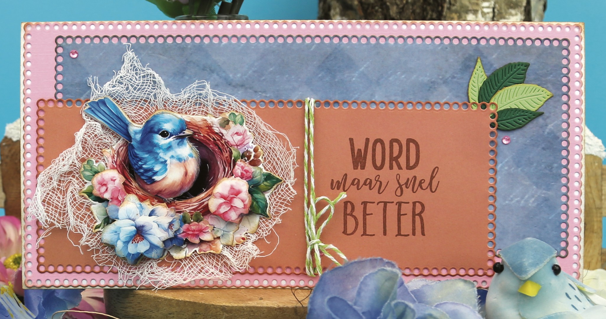 3D Cutting Sheets - Berries Beauties - Happy Blue Birds - Bird's Nest