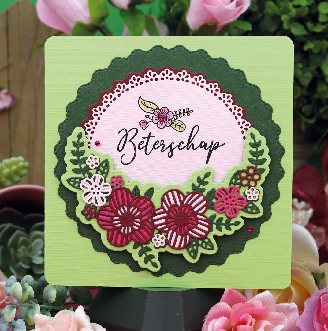 Dies - Amy Design - Pink Florals - Big Floral Circle