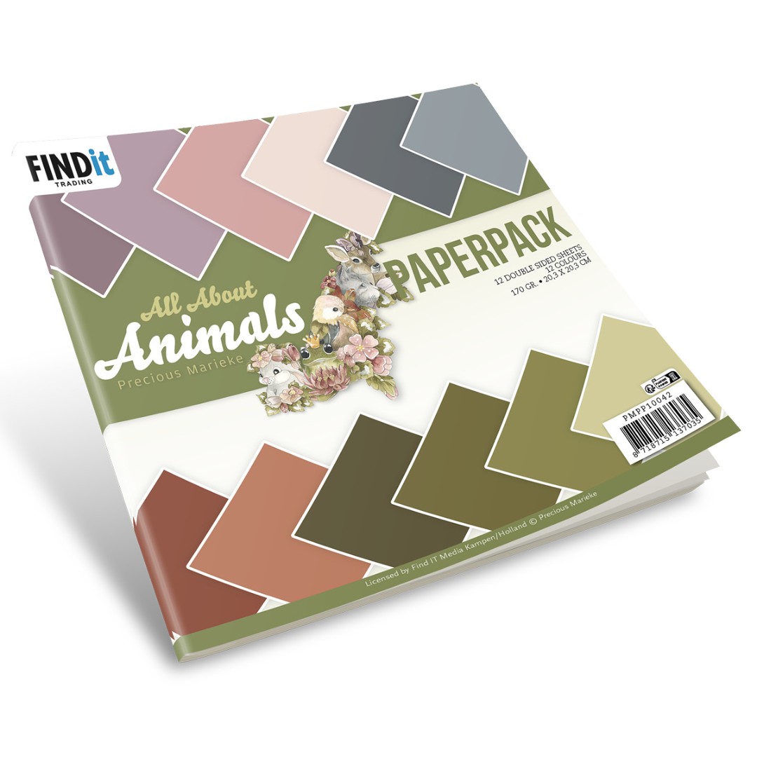 Paperpack - Precious Marieke - All About Animals - Solid Colours Paperpack - Precious Marieke - All About Animals - Solid Colours