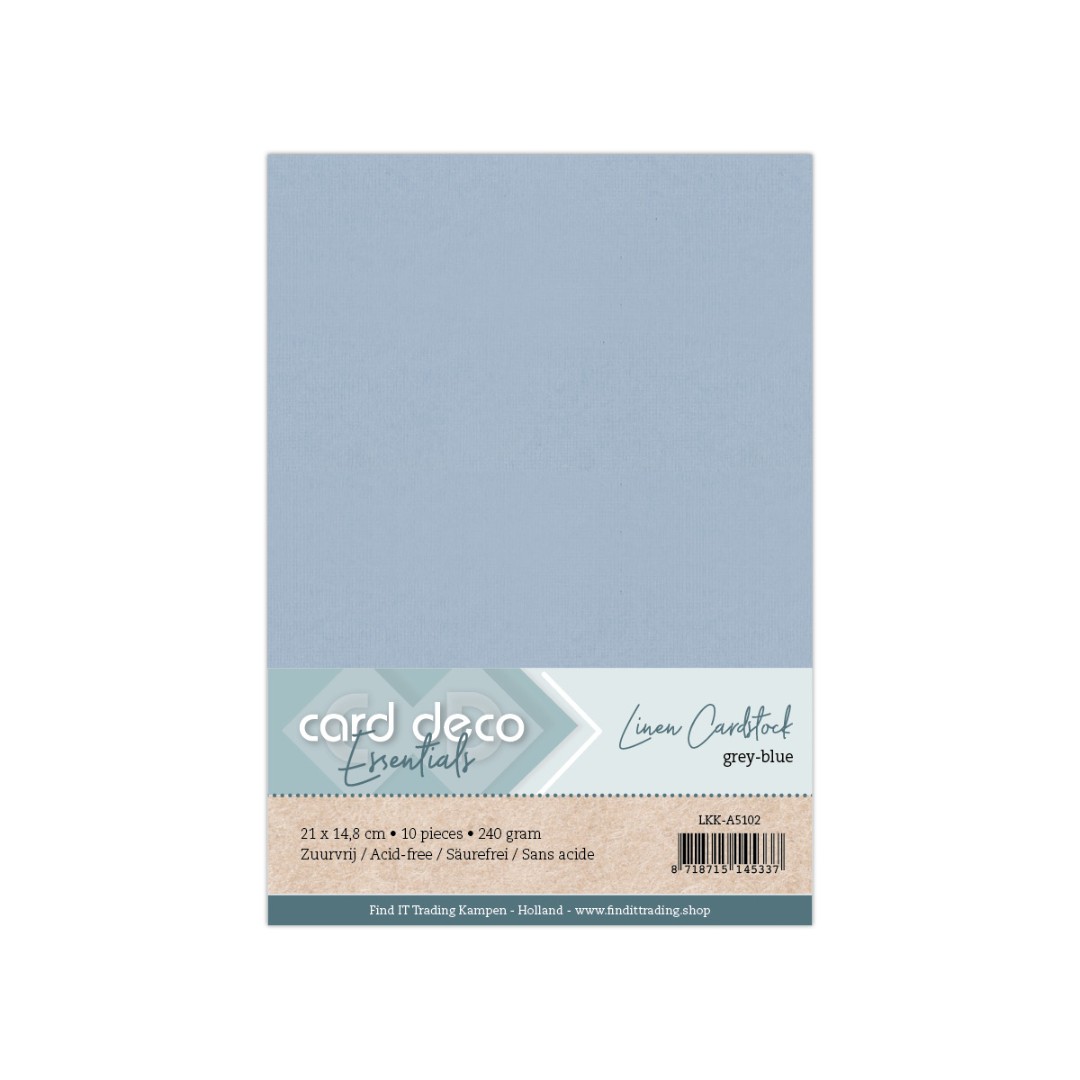 Linen Cardstock - A5 - Grijsblauw Linen Cardstock - A5 - Grijsblauw