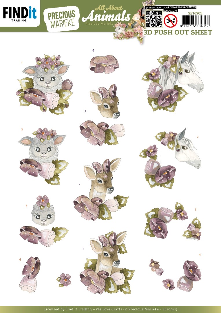 3D Push out - Precious Marieke - All About Animals - All About Purple 3D Push out - Precious Marieke - All About Animals - All About Purple