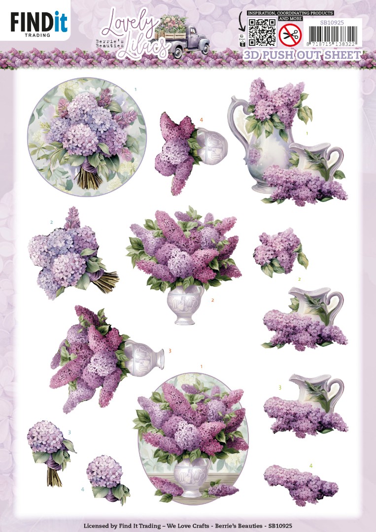 3D Push Out - Berries Beauties - Lovely Lilacs - Lovely Bouquets 3D Push Out - Berries Beauties - Lovely Lilacs - Lovely Bouquets
