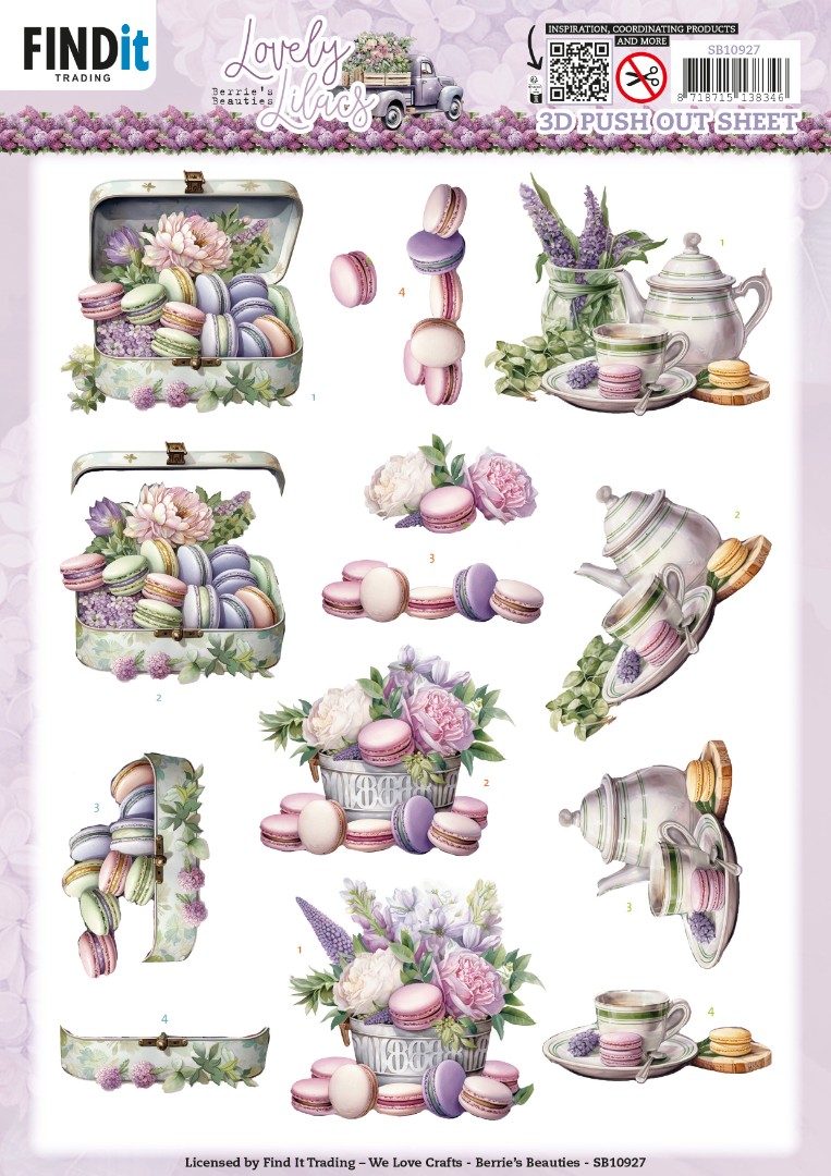 3D Push Out - Berries Beauties - Lovely Lilacs - Lovely Macarons 3D Push Out - Berries Beauties - Lovely Lilacs - Lovely Macarons