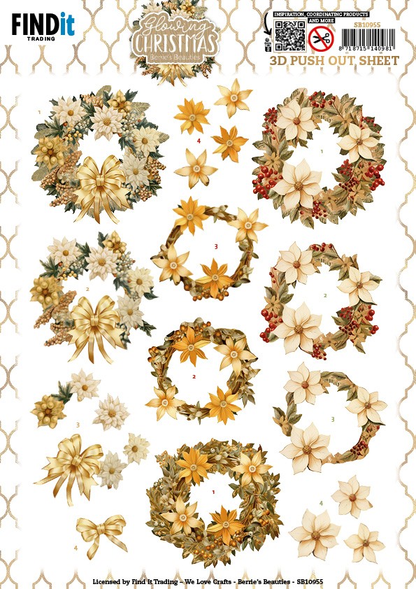 3D Push Out - Berries Beauties - Glowing Christmas - Wreath