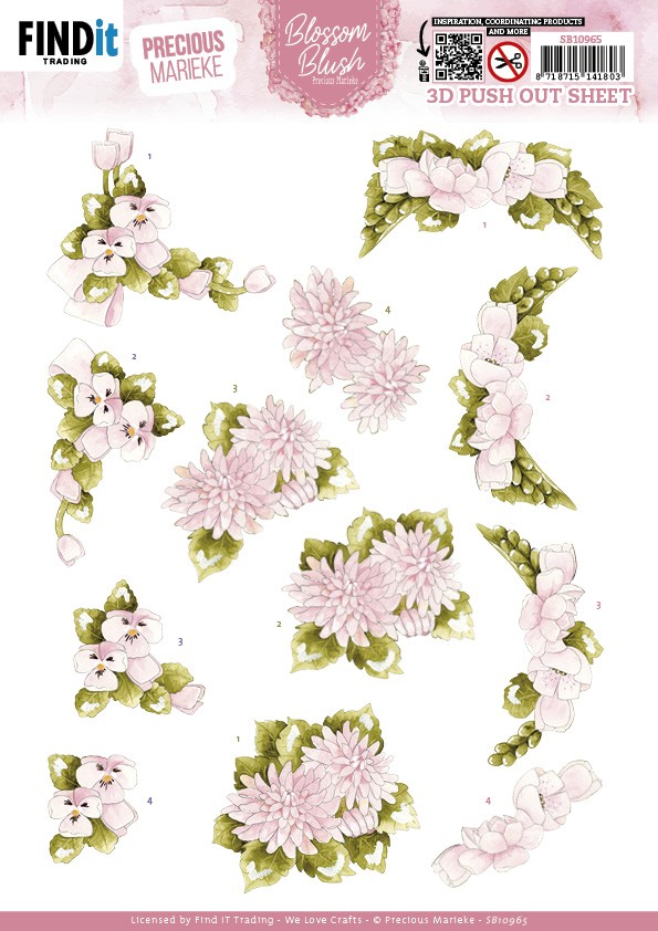 3D Push Out - Precious Marieke - Blossom Blush - Light Pink