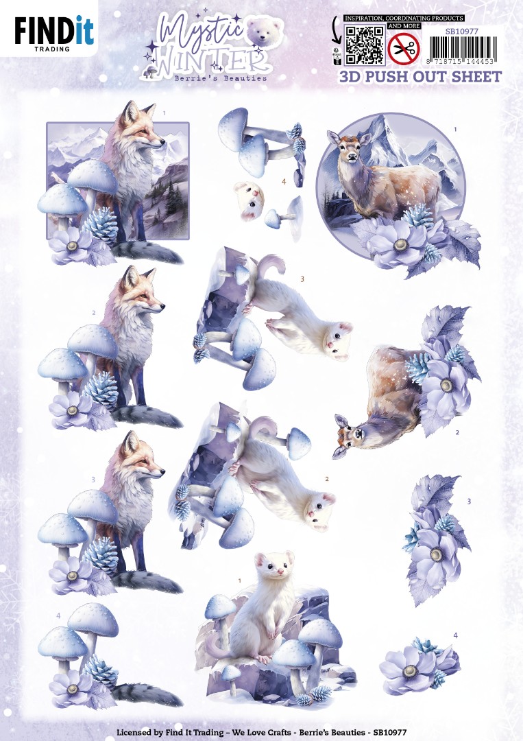3D Push Out - Berries Beauties - Mystic Winter - Mystic Hunters 3D Push Out - Berries Beauties - Mystic Winter - Mystic Hunters