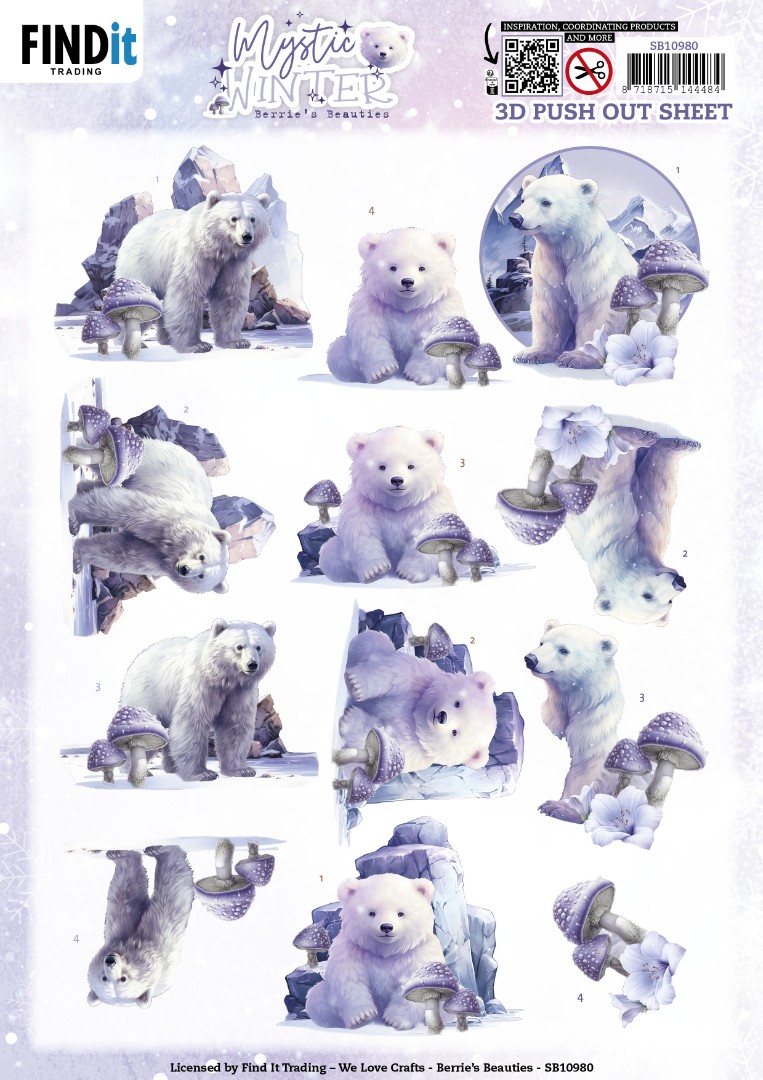 3D Push Out - Berries Beauties - Mystic Winter - Mystic Polar Bears 3D Push Out - Berries Beauties - Mystic Winter - Mystic Polar Bears