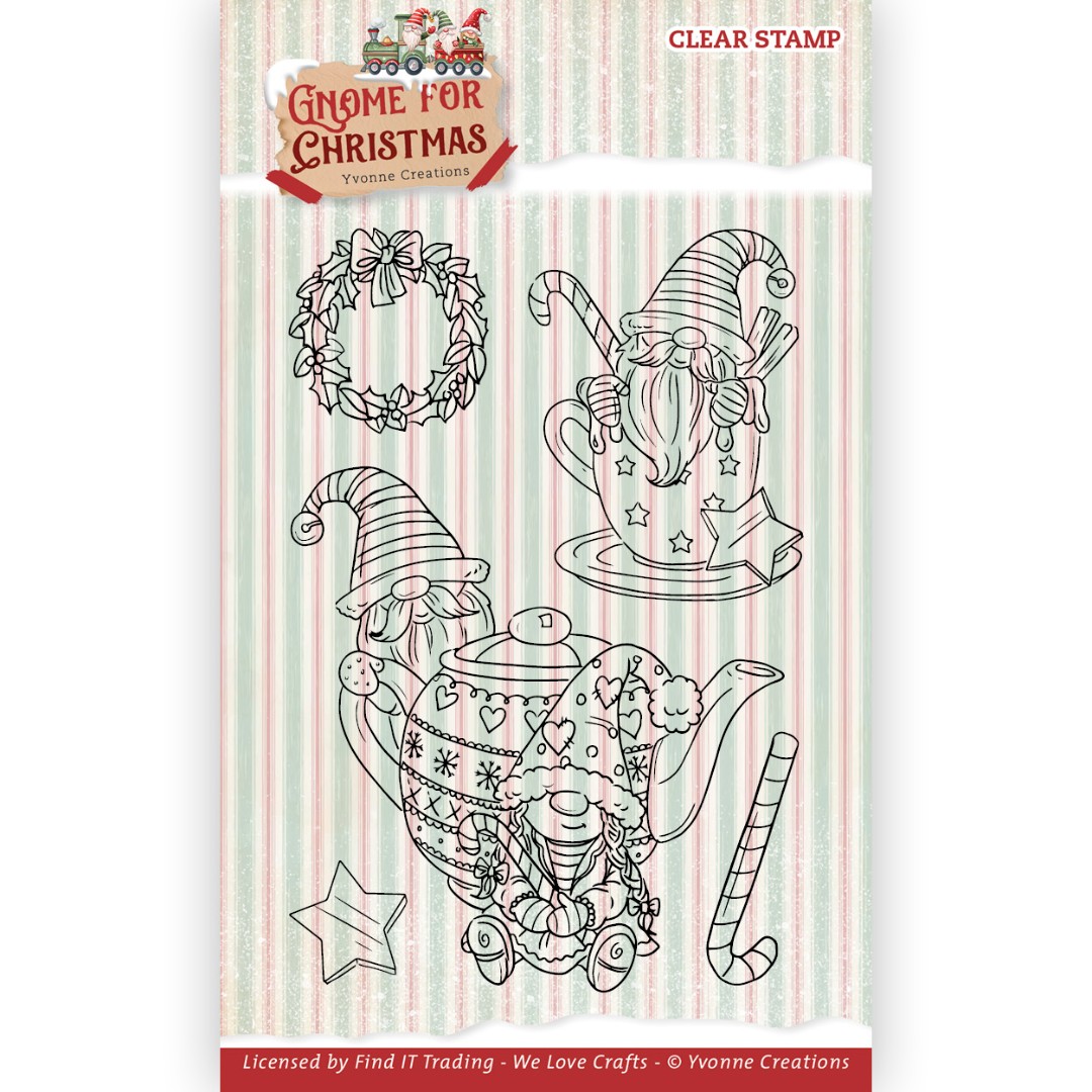 Clear Stamps - Yvonne Creations - Gnome for Christmas - tea Clear Stamps - Yvonne Creations - Gnome for Christmas - tea