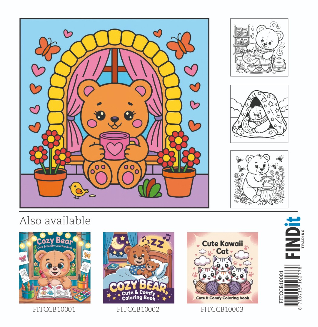 Findit Color - Coloring Book - Cozy Bear 1