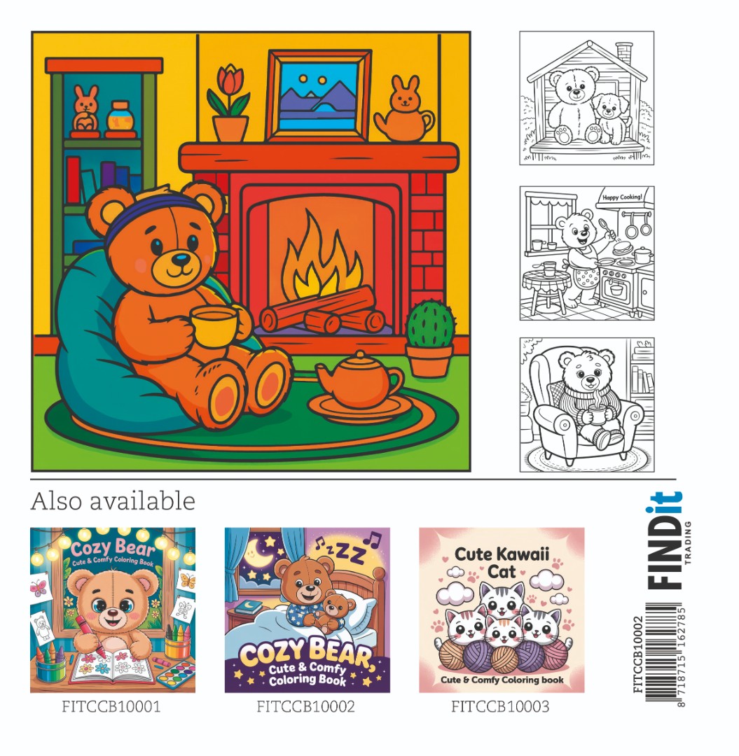 Findit Color - Coloring Book - Cozy Bear 2