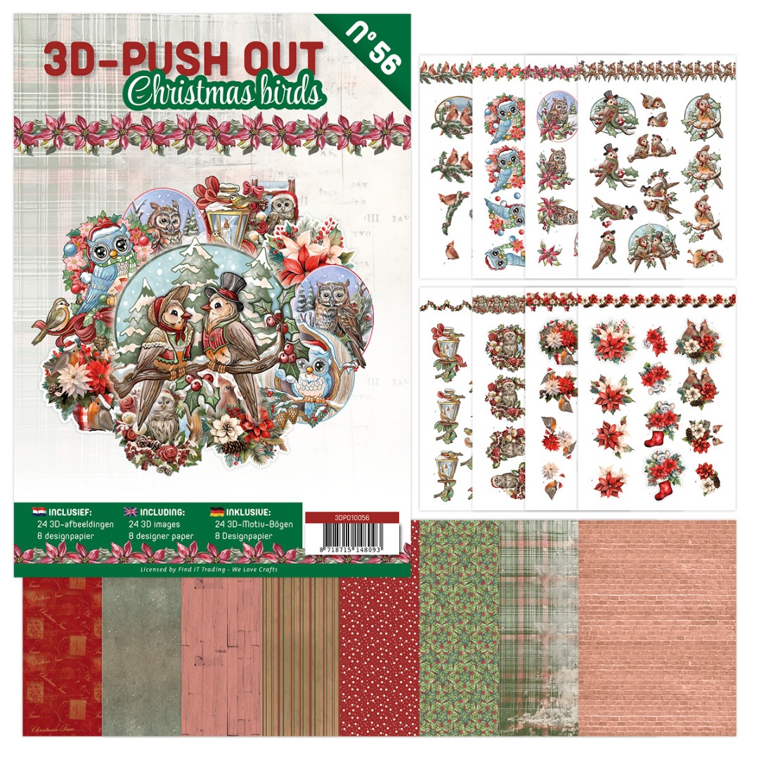 3D Push-Out Book 56 - Christmas Birds 3D Push-Out Book 56 - Christmas Birds