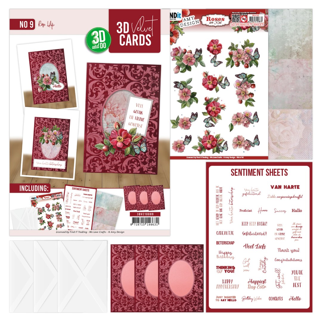 3D Velvet Cards A6 - Rose Hip 3D Velvet Cards A6 - Rose Hip