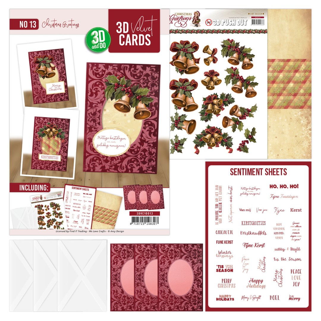 3D Velvet Cards A6 - Christmas Greetings 3D Velvet Cards A6 - Christmas Greetings