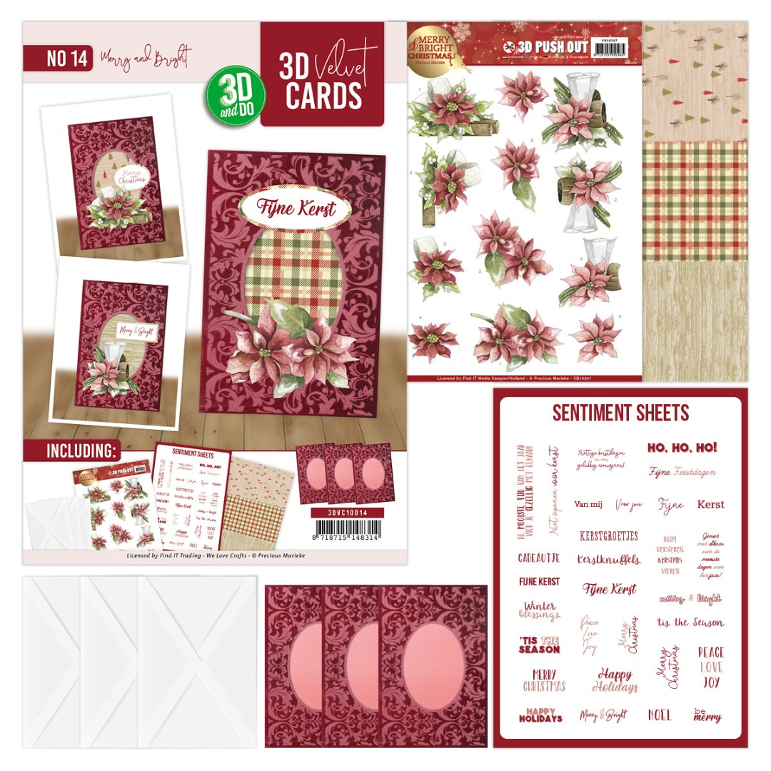3D Velvet Cards A6 - Merry and Bright 3D Velvet Cards A6 - Merry and Bright