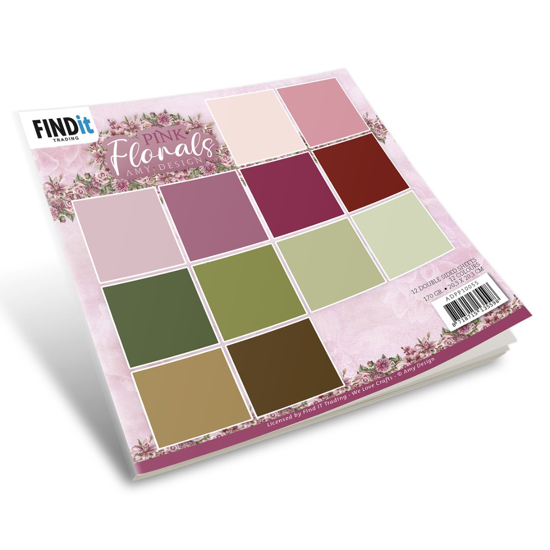 Paperpack - Amy Design - Pink Florals - Solid Colours Paperpack - Amy Design - Pink Florals - Solid Colours
