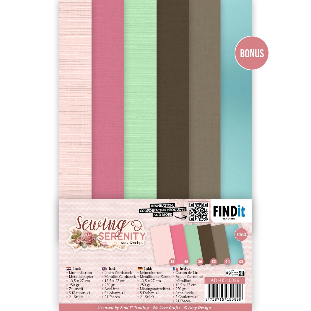 Linen Cardstock Pack - Amy Design - Sewing Serenity - 4K Linen Cardstock Pack - Amy Design - Sewing Serenity - 4K