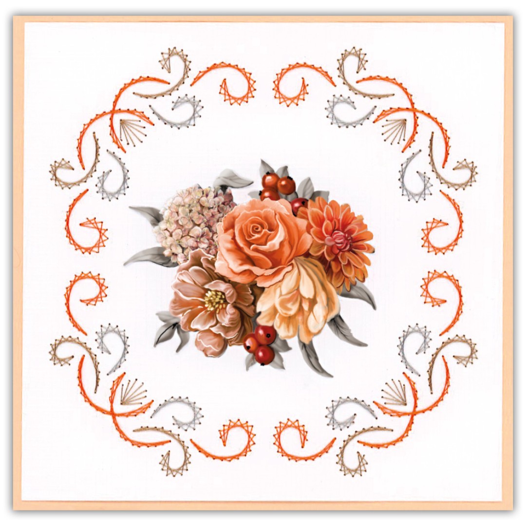 Stitch and Do 236 Yvonne Creations - Orange Floral