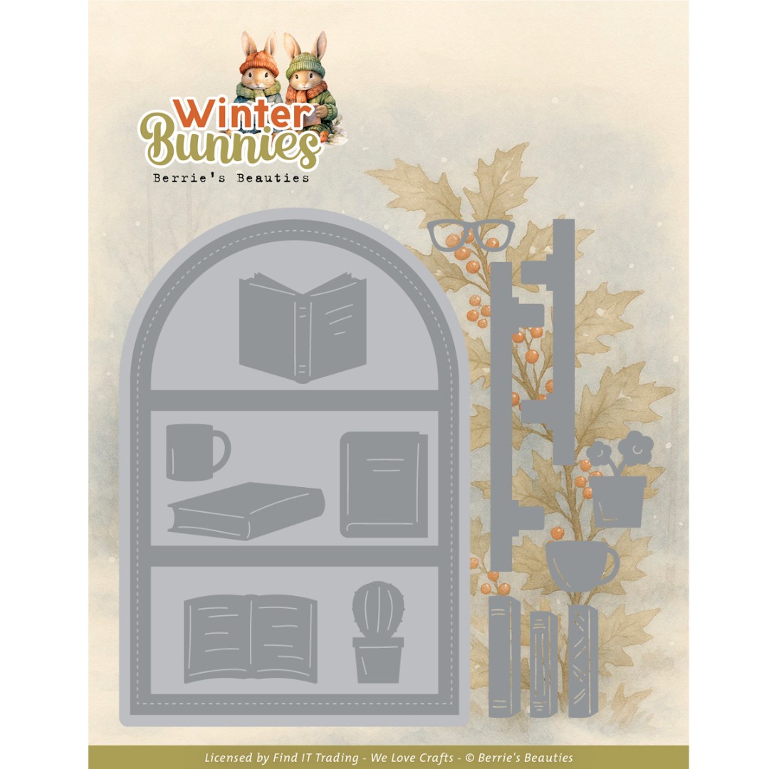 Dies - Berries Beauties - Winter Bunnies - Bunny Bookcase