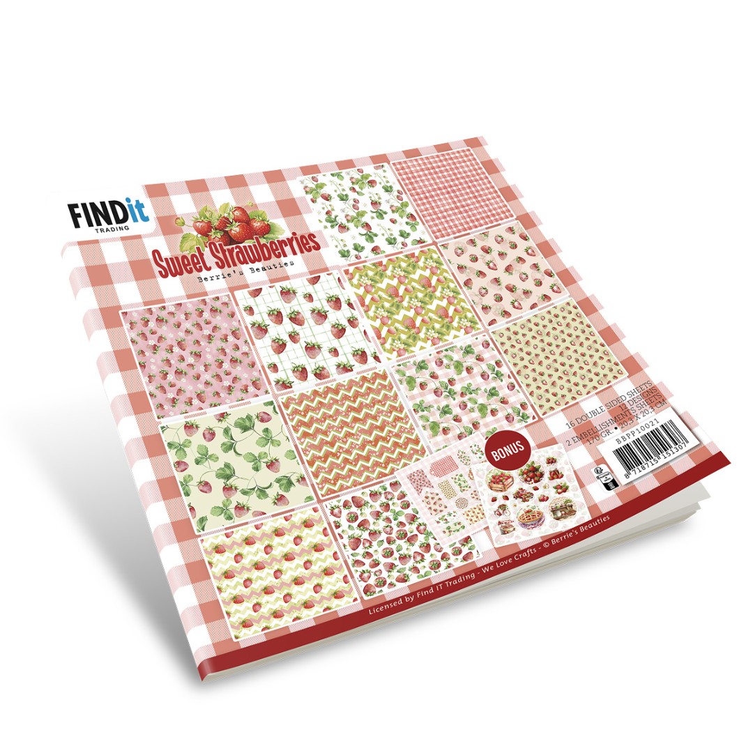 Paperpack - Berries Beauties - Sweet Strawberries 20 x 20 cm Paperpack - Berries Beauties - Sweet Strawberries 20 x 20 cm
