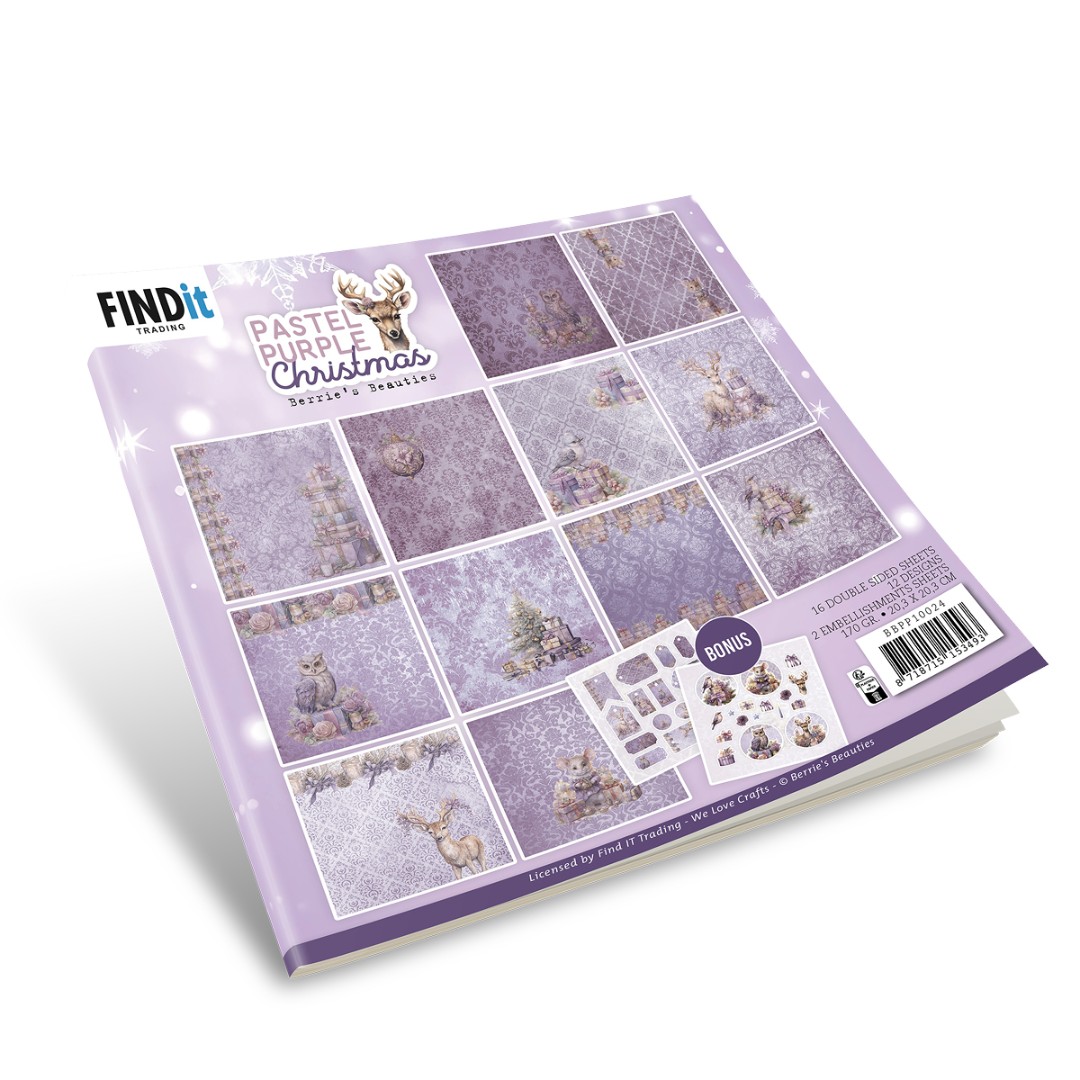Paperpack - Berries Beauties - Pastel Purple Christmas 20 x 20 cm