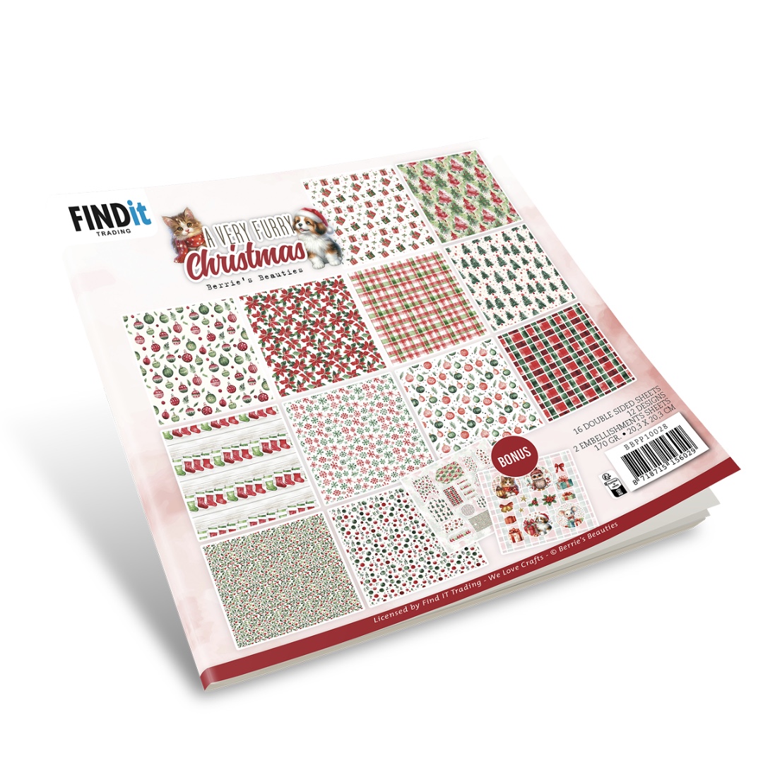 Paperpack - Berries Beauties - A Very Furry Christmas 20 x 20 cm