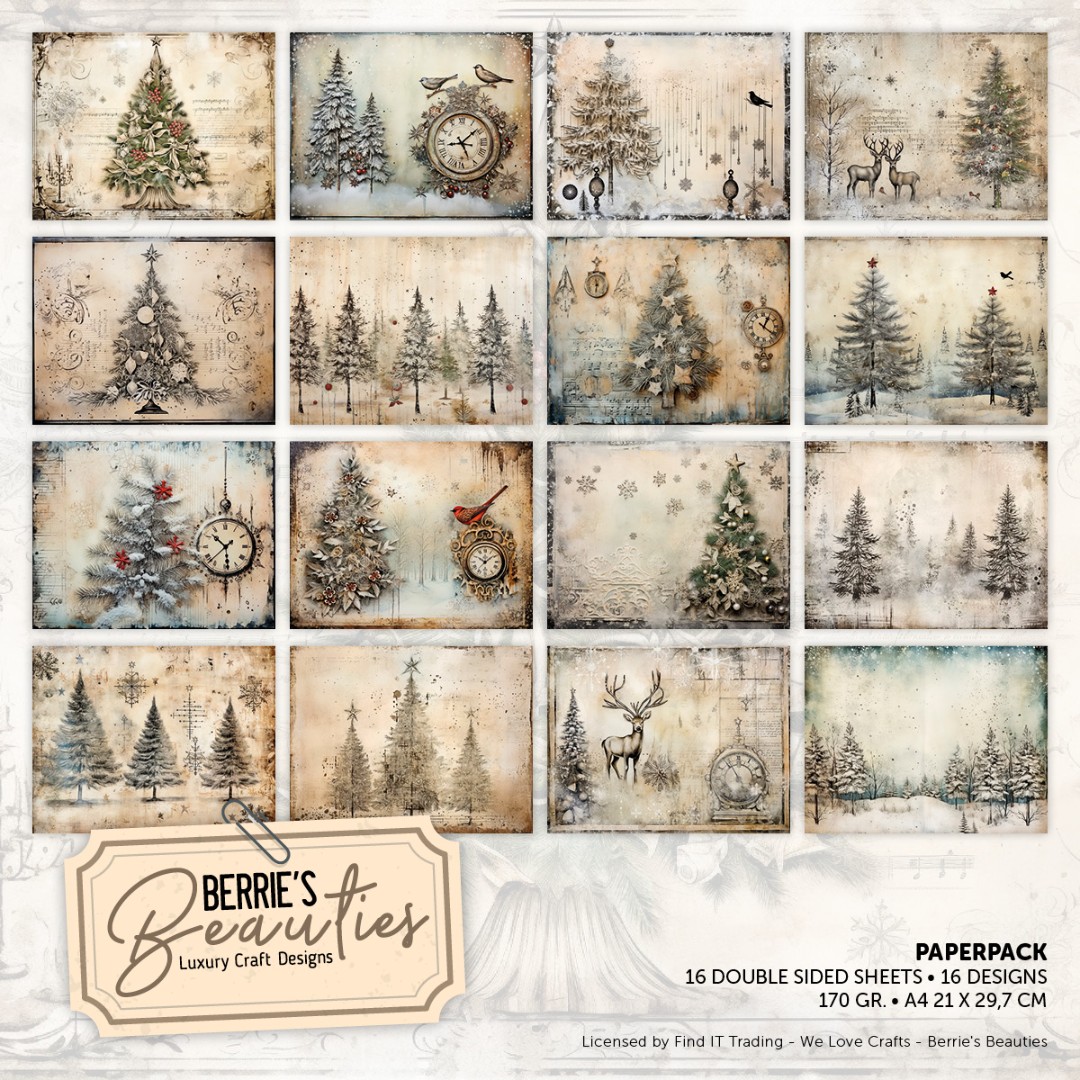 Paperpack - Berries Beauties - Christmas Trees - A4