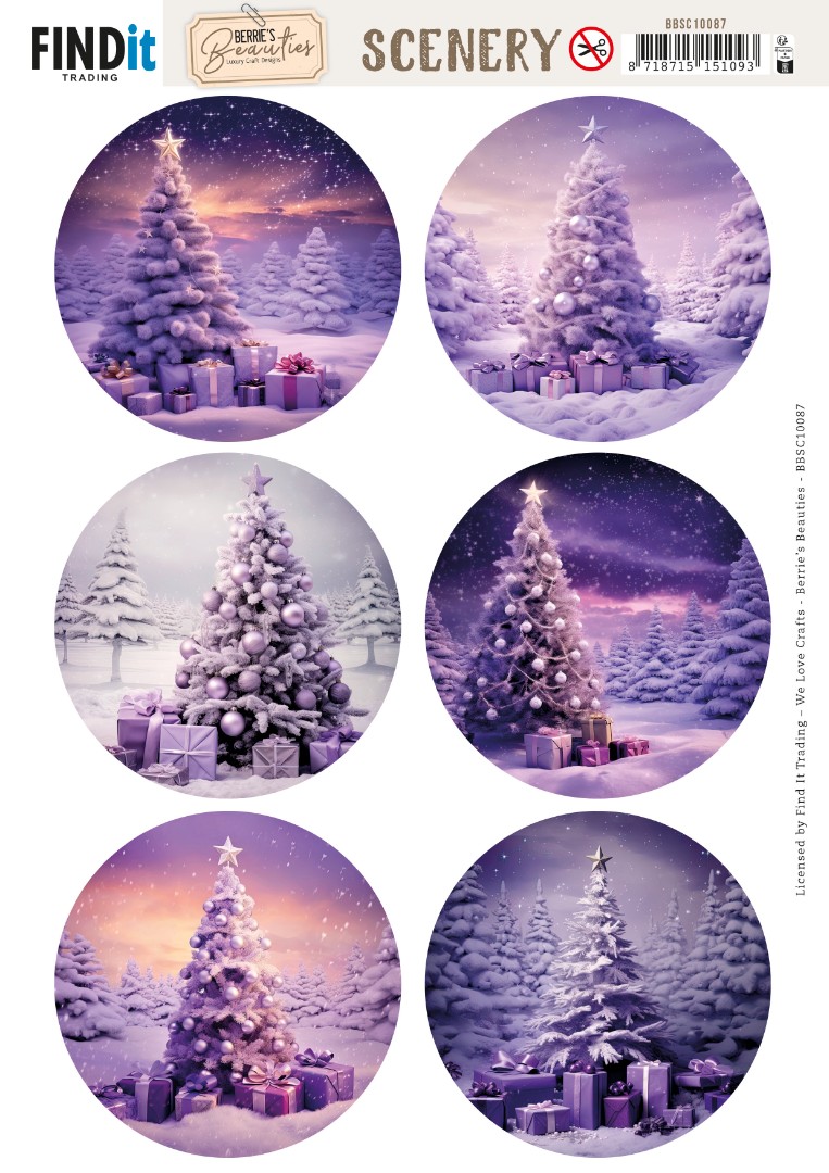 Scenery Push out - Berries Beauties - Purple Pines - Round
