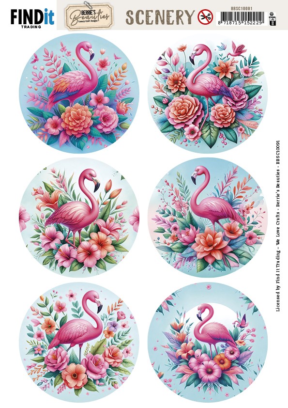 Scenery Push out - Berries Beauties - Flamingo - Round