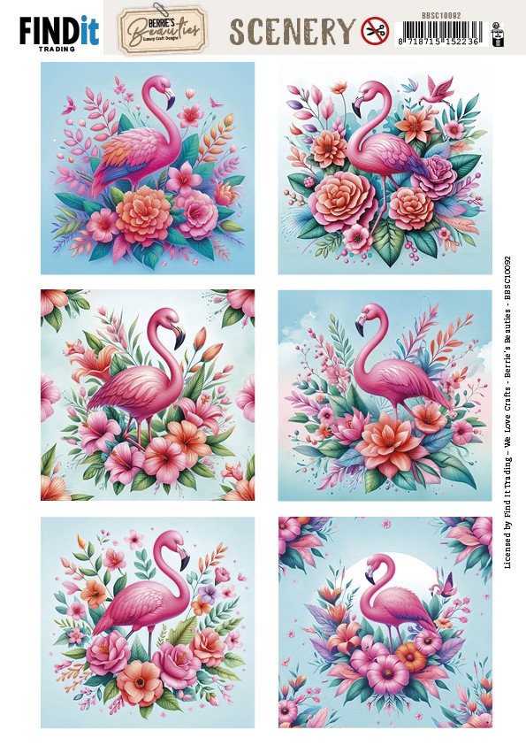 Scenery Push out - Berries Beauties - Flamingo - Square Scenery Push out - Berries Beauties - Flamingo - Square