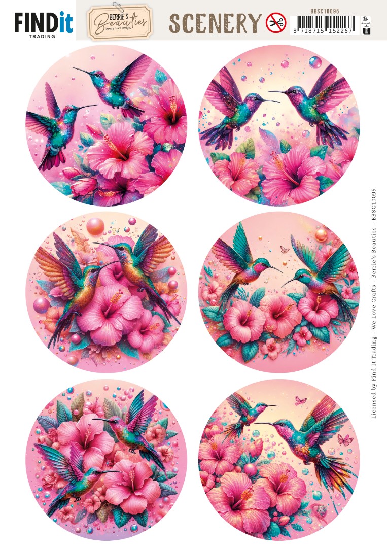 Scenery Push out - Berries Beauties - Celestial Hummers - Round Scenery Push out - Berries Beauties - Celestial Hummers - Round
