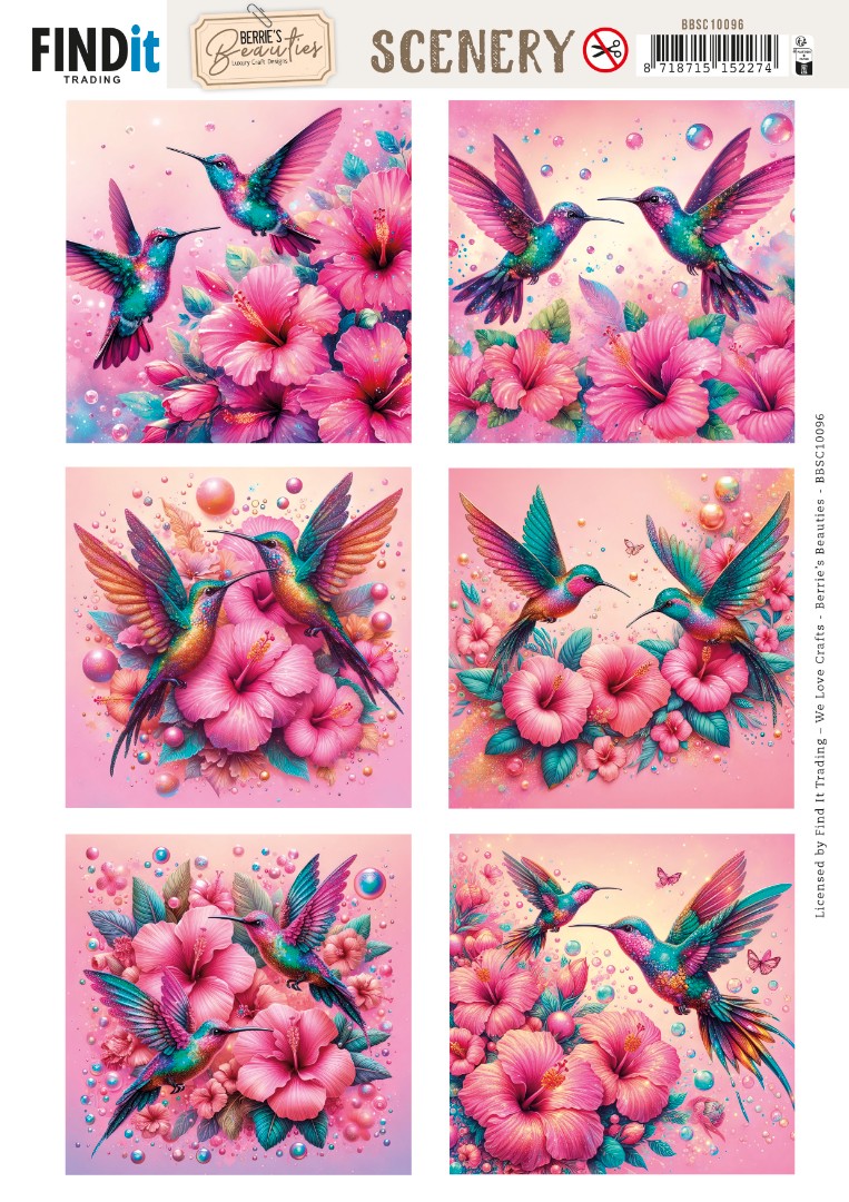 Scenery Push out - Berries Beauties - Celestial Hummers - Square Scenery Push out - Berries Beauties - Celestial Hummers - Square