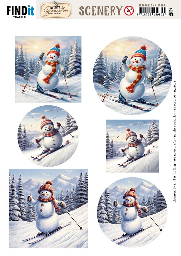 Scenery Push out - Berries Beauties - Skiing Snowmen (Gratis vel HJ250)
