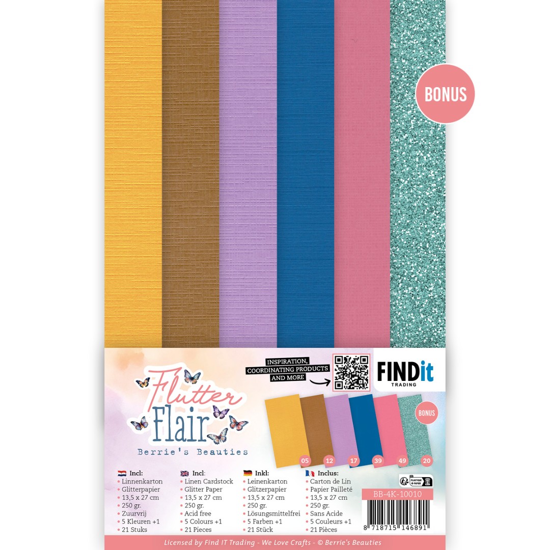 Linen Cardstock Pack - Berries Beauties - Flutter Flair - 4K Linen Cardstock Pack - Berries Beauties - Flutter Flair - 4K