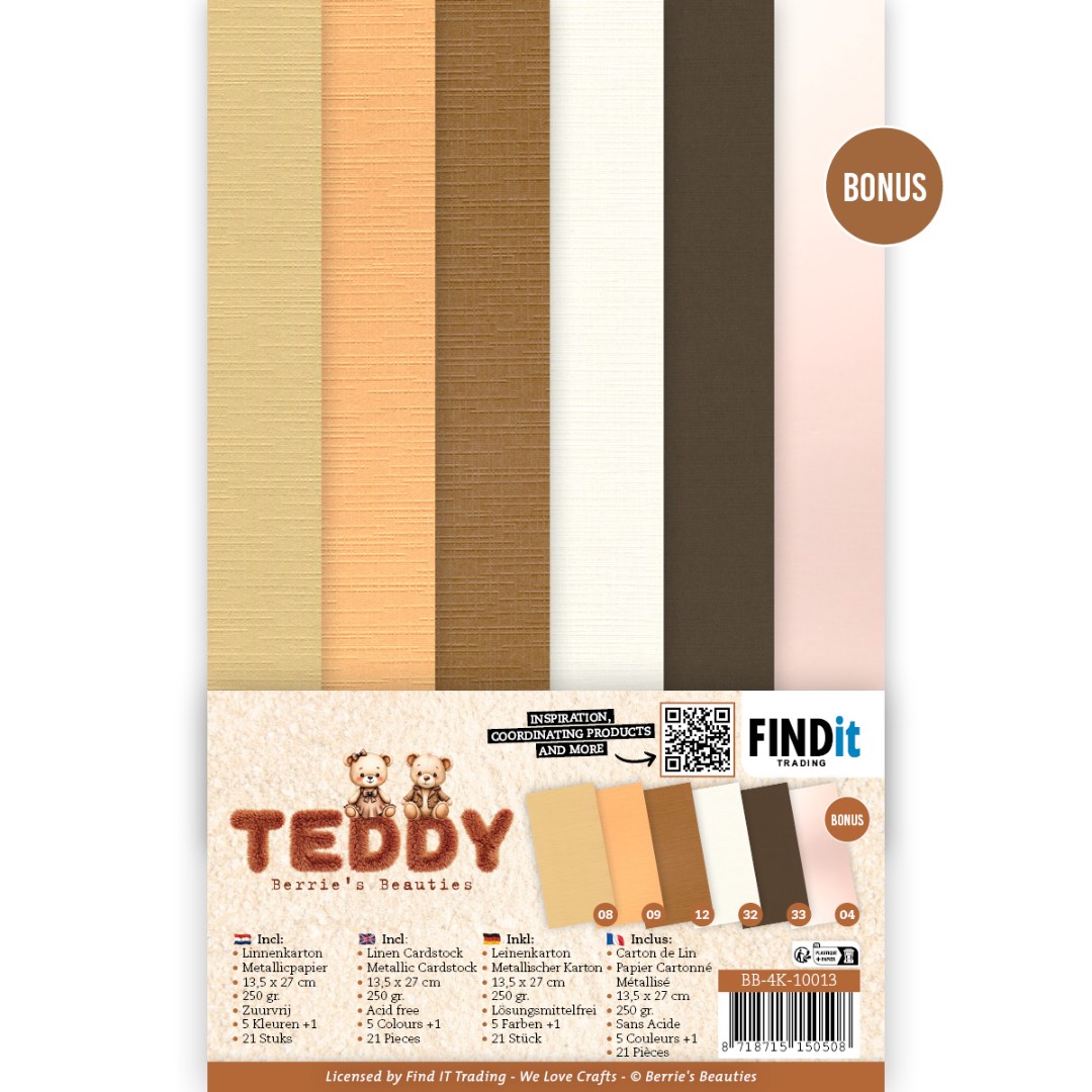 Linen Cardstock Pack - Berries Beauties - Teddy - 4K Linen Cardstock Pack - Berries Beauties - Teddy - 4K