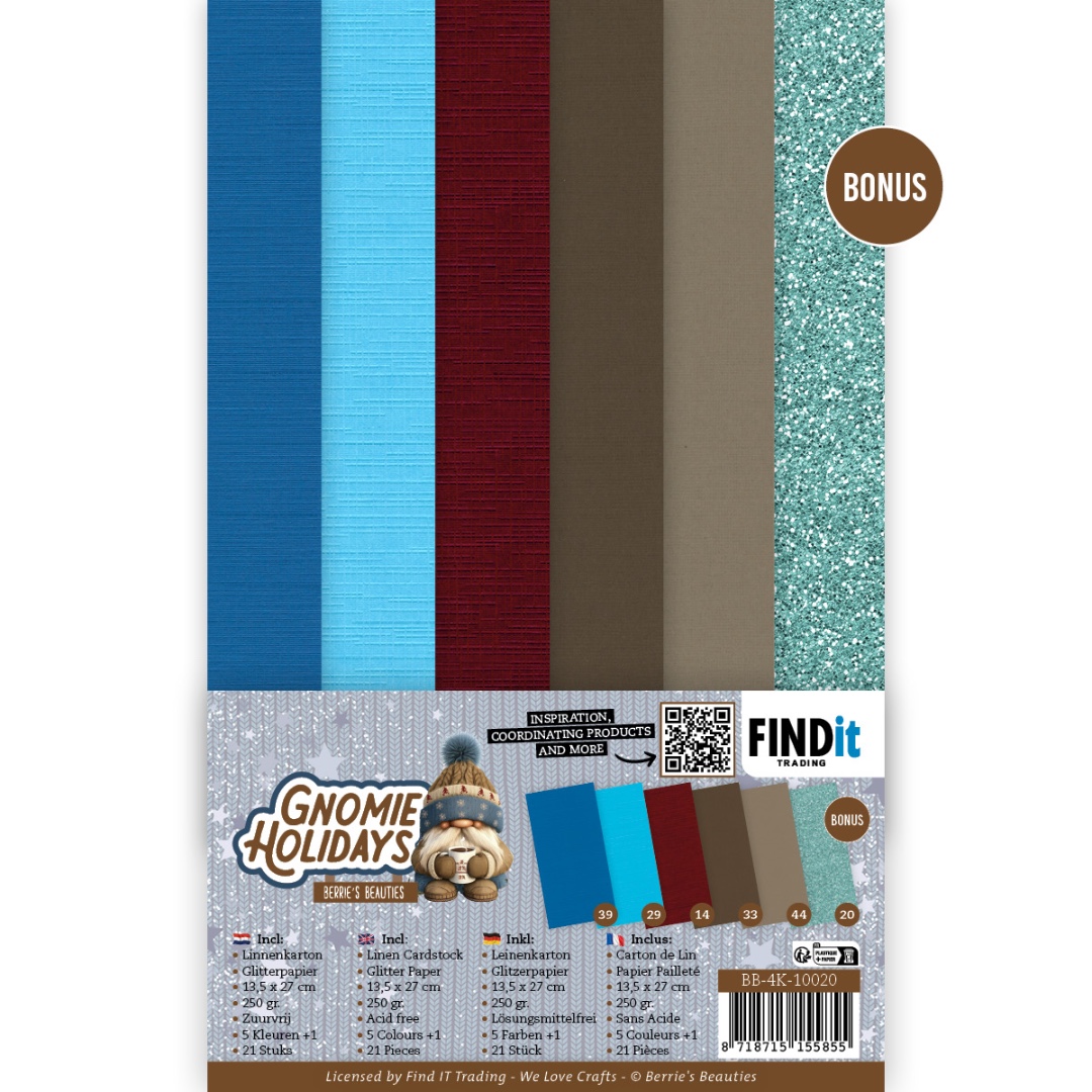 Linen Cardstock Pack - Berries Beauties - Gnomie Holidays - 4K Linen Cardstock Pack - Berries Beauties - Gnomie Holidays - 4K