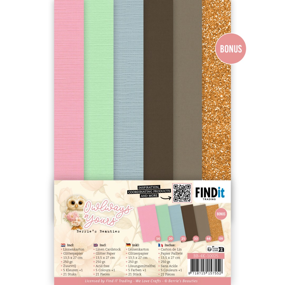 Linen Cardstock Pack - Berries Beauties - Owlways Yours - 4K Linen Cardstock Pack - Berries Beauties - Owlways Yours - 4K