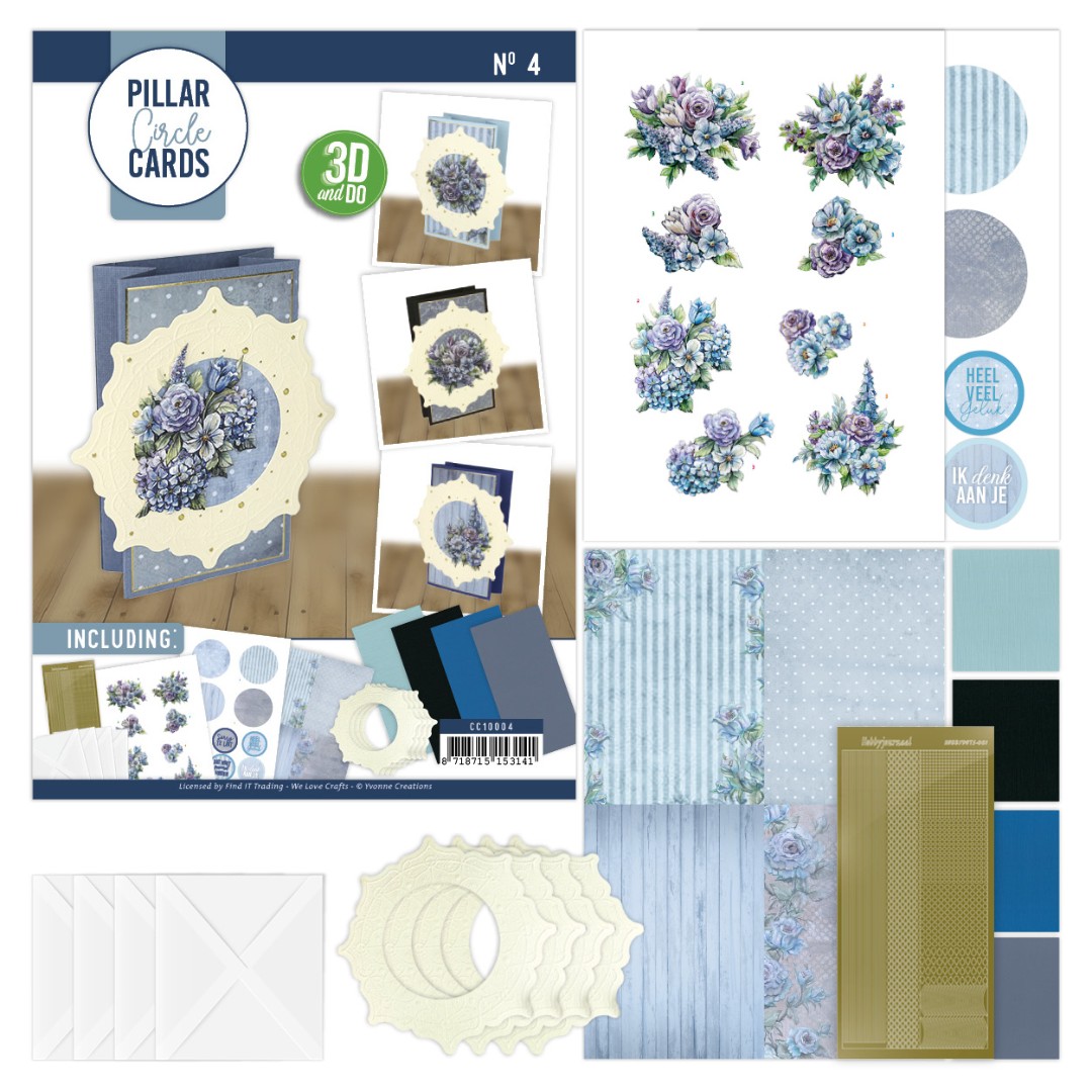 Pillar Circle Cards creme 4 - Blooming Blue Pillar Circle Cards creme 4 - Blooming Blue