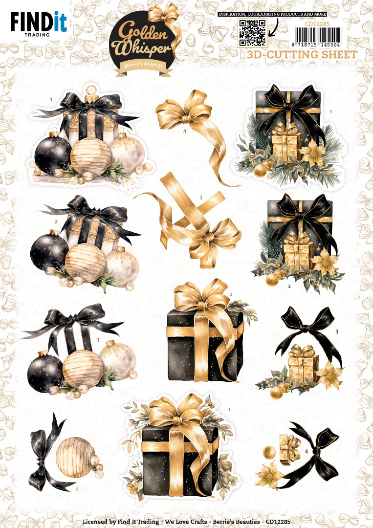 3D Cutting Sheet - Berries Beauties - Golden Whisper - Presents