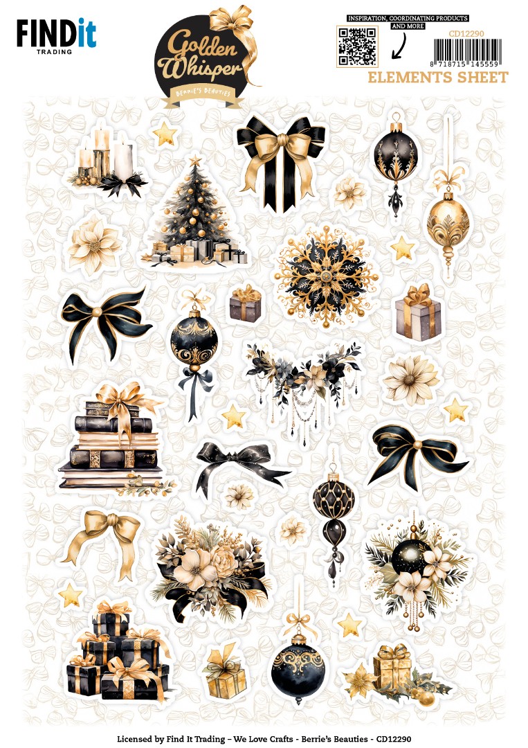 Cutting Sheet - Berries Beauties - Golden Whisper - Small Elements Cutting Sheet - Berries Beauties - Golden Whisper - Small Elements