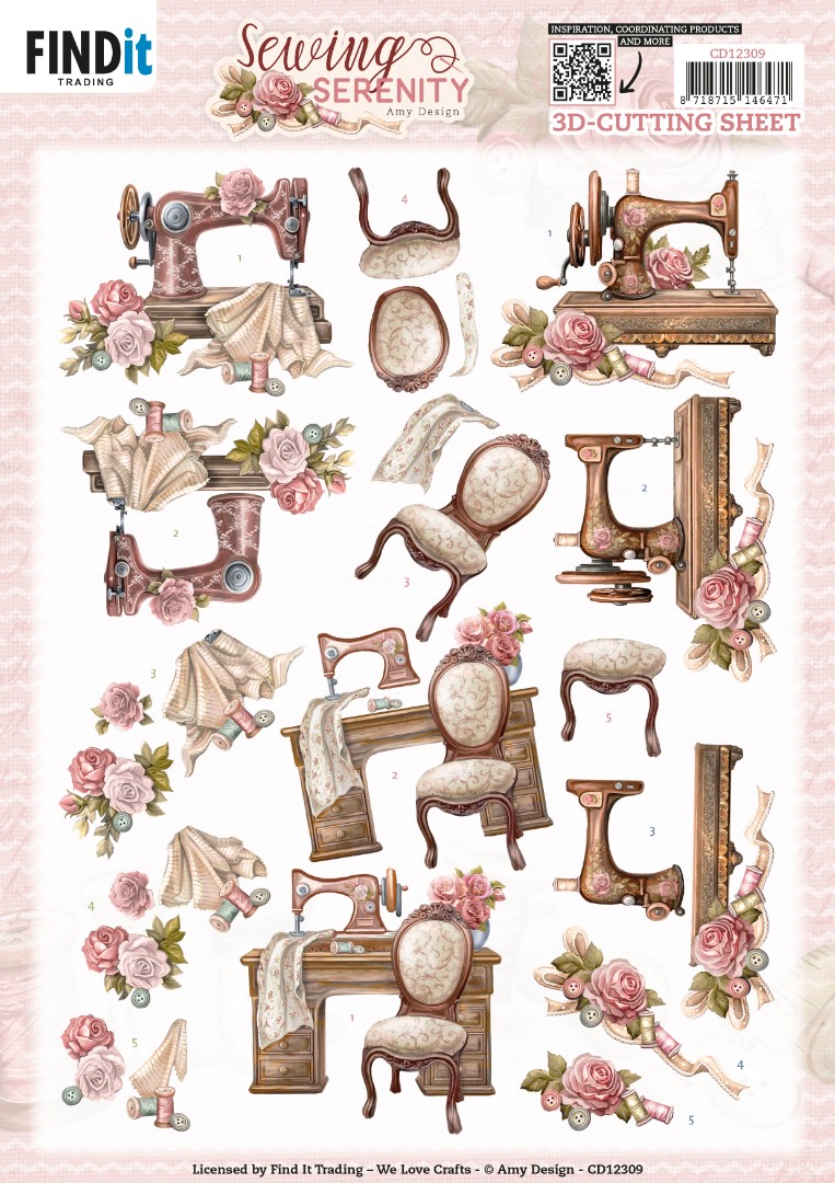 3D Cutting Sheet - Amy Design - Sewing Serenity - Sewing Machine 3D Cutting Sheet - Amy Design - Sewing Serenity - Sewing Machine