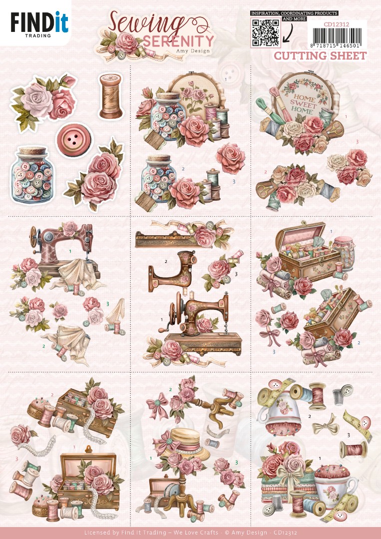 3D Cutting Sheet - Amy Design - Sewing Serenity - Mini 3D Cutting Sheet - Amy Design - Sewing Serenity - Mini