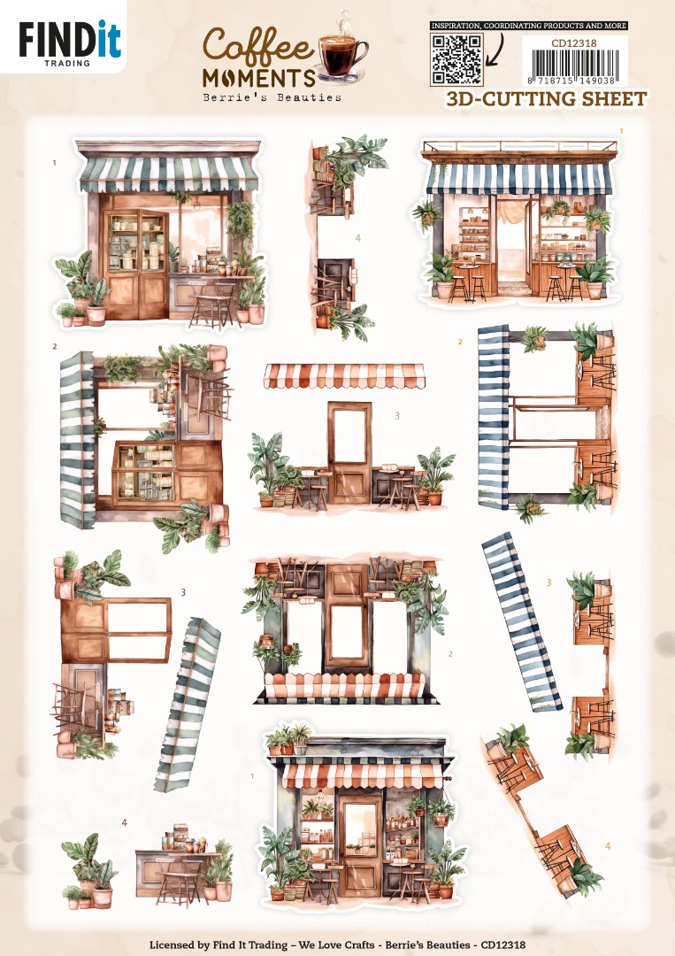 3D Cutting Sheet - Berries Beauties - Coffee Moments - Coffee Shop