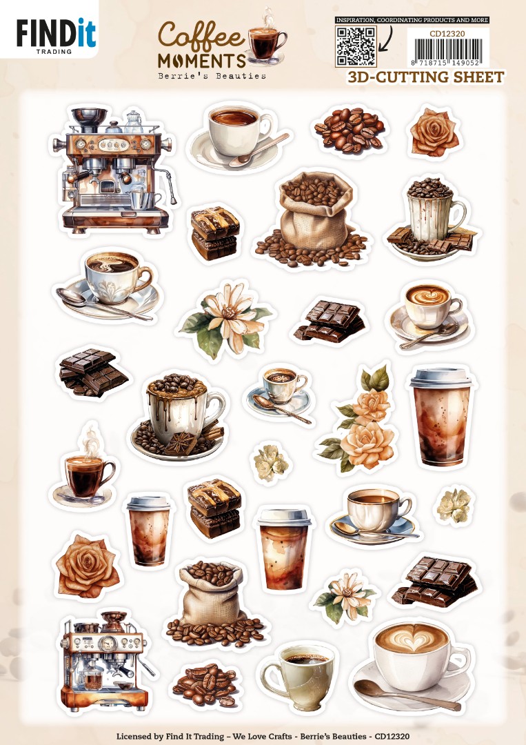 Cutting Sheet - Berries Beauties - Coffee Moments - Small Elements Cutting Sheet - Berries Beauties - Coffee Moments - Small Elements