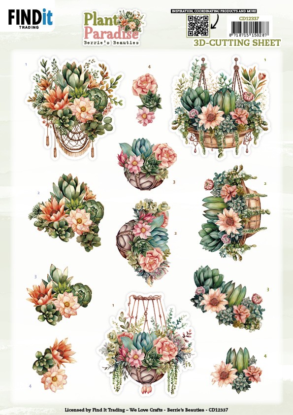 3D Cutting Sheet - Berries Beauties - Plant Paradise - Hanging Baskets 3D Cutting Sheet - Berries Beauties - Plant Paradise - Hanging Baskets