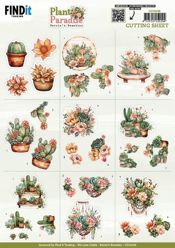 3D Cutting Sheet - Berries Beauties - Plant Paradise - Mini 3D Cutting Sheet - Berries Beauties - Plant Paradise - Mini