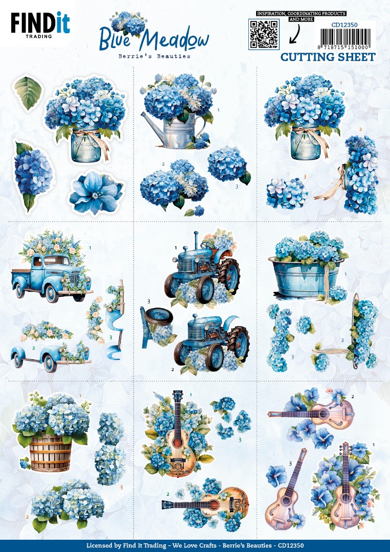 3D Cutting Sheet - Berries Beauties - Blue Meadow - Mini