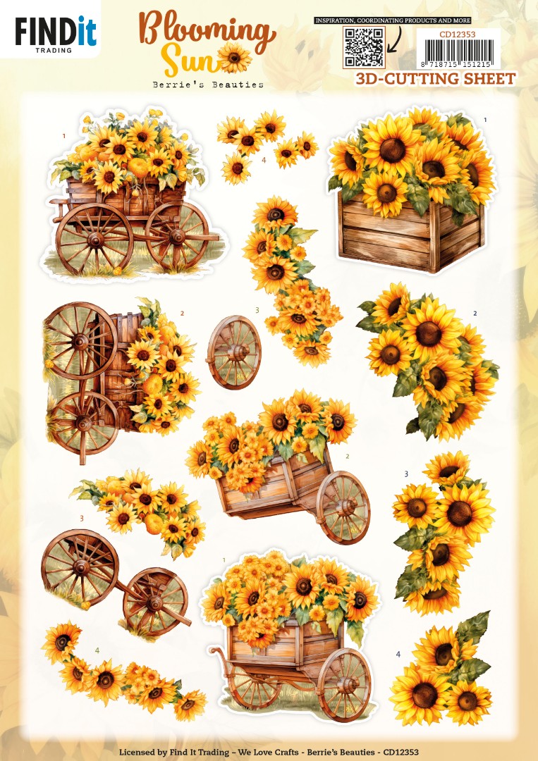 3D Cutting Sheet - Berries Beauties - Blooming sun - Sunflower Wagon 3D Cutting Sheet - Berries Beauties - Blooming sun - Sunflower Wagon