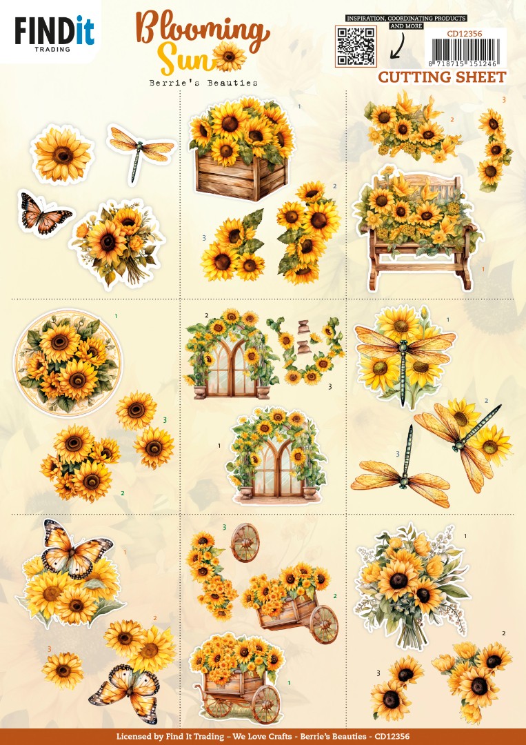 3D Cutting Sheet - Berries Beauties - Blooming sun - Mini