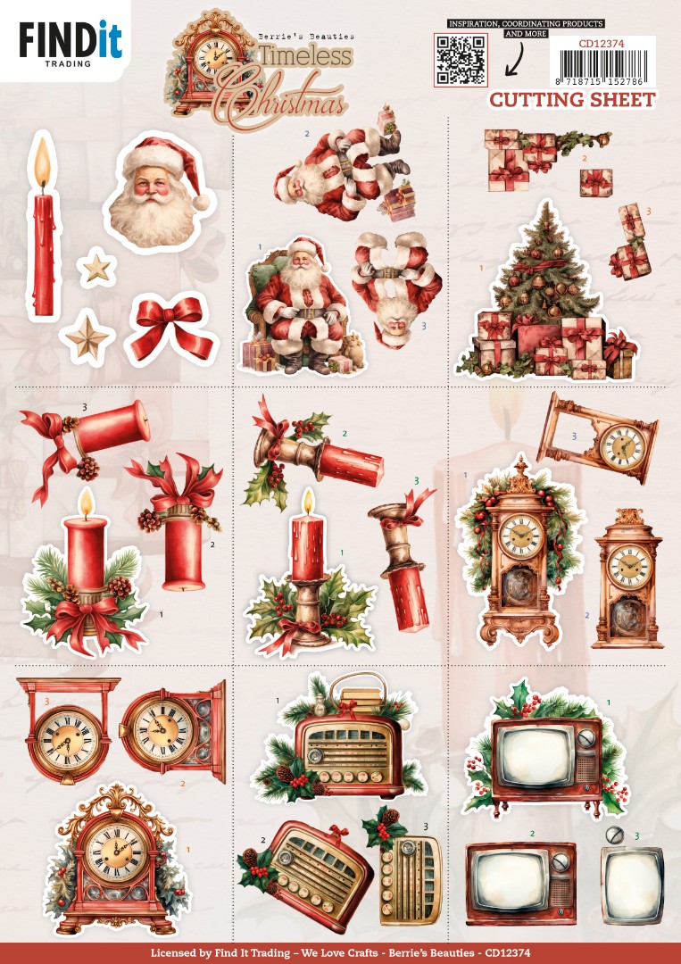 3D Cutting Sheet - Berries Beauties - Timeless Christmas - Mini