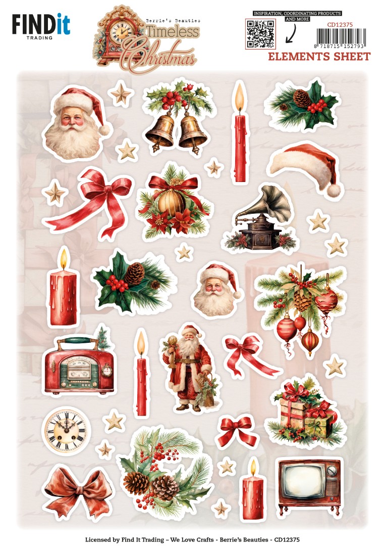 Cutting Sheet - Berries Beauties - Timeless Christmas - Small Elements